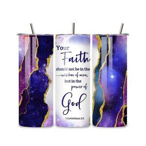 Purple Faith Geode 20oz Stainless Steel Tumbler